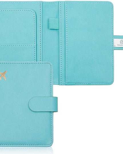 Melsbrinna Premium Leather Passport Holder Covers Case, Waterproof Rfid Blocking Travel Wallet Passport Holder with Pen Holder, Cute Passport Book for Women/Men