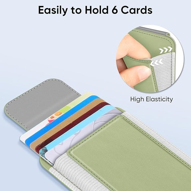 FINPAC MagSafe Wallet, Magnetic Card Wallet Holder for iPhone 17/16/15/14/13/12 Series, Safe RFID Blocking Slim Leather 6 Card Holder for Women Men