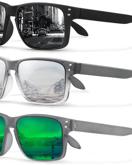 KUGUAOK Polarized Square Sunglasses For Men and Women Matte Finish Sun Glasses UV Protection Glasses