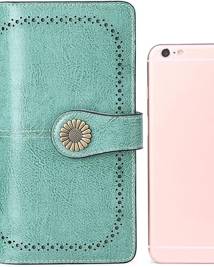 SENDEFN Wallets for Women Leather Credit Card Holder with RFID Blocking Large Capacity Wristlet | with RFID Blocking, Large Capacity, Wristlet, with RFID Blocking, Large Capacity, Wristlet
