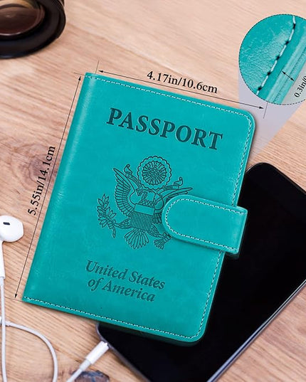 TIGARI Passport Holder for Travel Women Men, PU Leather Waterproof RFID Wallet Cover Case Sleeve, Valentines Day Gifts, Vacation Plane Cruise Travel Document Organizer Essentials