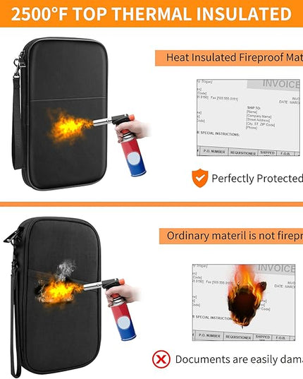 JUNDUN Family Passport Holder,Upgraded Material Fireproof Travel Passport Wallet with 2 Pockets,Travel Document Organizer Case for Passport,Card and Money