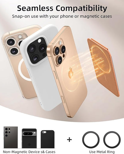 Magsafe Wallet with Angle Adjustable Stand, Magnetic Card Holder for iPhone 16/15/14/13/12 Series (Not for iPhone Mini), 1 Slot, 6 Cards, Cantaloupe