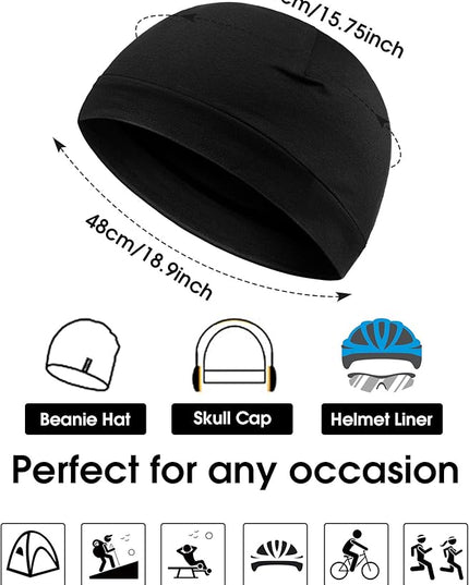 Syhood 4 Pcs Cotton Skull Caps for Men Women Breathable Beanie Thin Sleep Hat Night Running Cap Helmet Liner for Cycling Gym