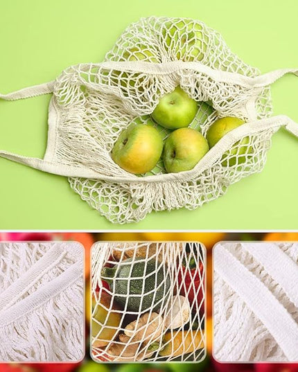 2pcs Fashion Storage Mesh Bag Reusable Fruit Mesh Bag Shopping Mesh Bag Pure Cotton Portable Mesh Bag Shopping Bag
