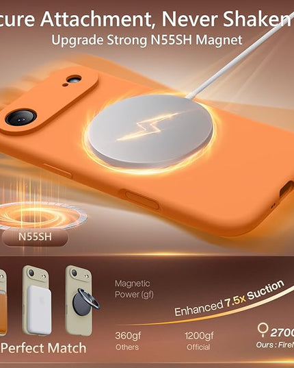 FireNova Magnetic for iPhone Air Case, Compatible with MagSafe, [Integrated Silicone Camera Control Button] [Camera Protection] Microfiber Lining Phone Case for iPhone 17 Air, 6.5", Orange