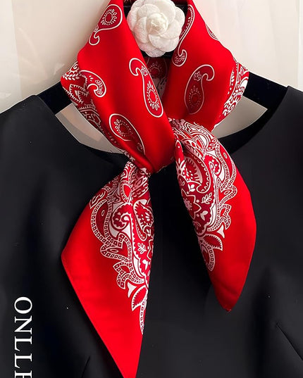 100% Mulberry Silk Scarf for Women Hair Lightweight Square Neckerchief Wrap For Head Scarves 21"