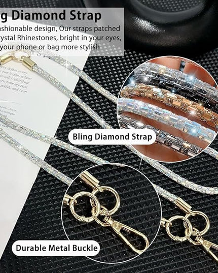 2Pcs Phone Crossbody Lanyard and Wrist Strap, Universal Cell Phone Lanyard Strap with 2Tether Tab