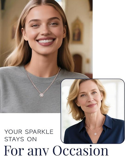 MomentWish Floating Necklace for Women, 0.5/1 Carat Dancing Moissanite Necklace for Her 925 Sterling Silver Pendant Anniversary Birthday Christmas Gift for Wife Mom Girlfriend