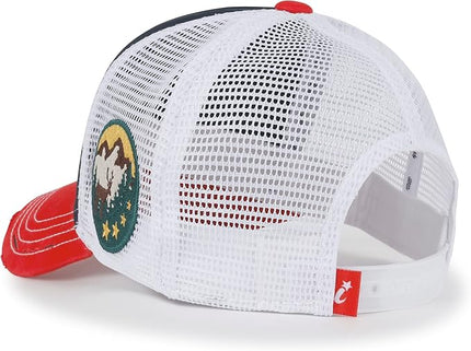 ililily Premium Road Trip Vintage Distressed Snapback Trucker Hat Baseball Cap