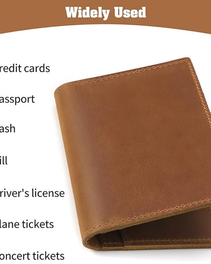 Jack&Chris Leather Passport Holder, Handmade Passport cover, Travel Wallet Cover Case for Men and Women, Leather Travel Documents Organizer Protector, JC107