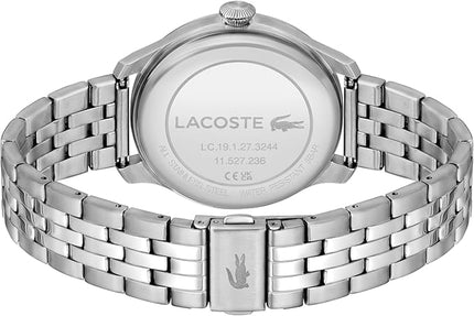 Lacoste Lisbon Men’s Quartz Watch - Three-Hand Sunray Dial with Stick Indexes, Polished Case, Crocodile Logo - Modern, Classic Timepiece - Gift for Him 42mm