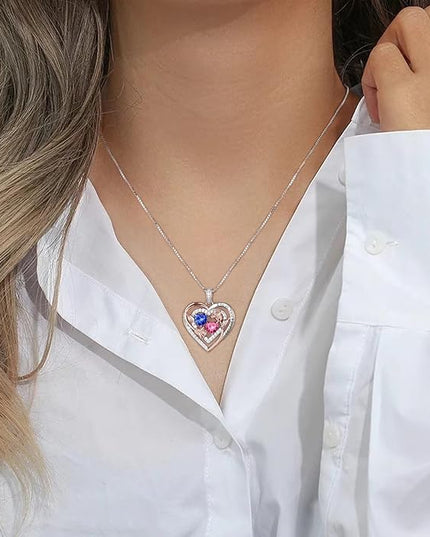 Iefil Christmas Gifts for Women - Sterling Silver Birthstone Necklace Anniversary Birthday Gifts for Her Wife Mom Daughter