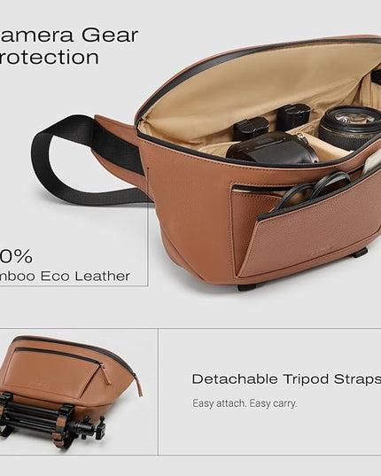 C Coiro Leather Camera Sling Bag, Weather Resistant Crossbody Camera Bag, Professional Pouch for Photographers