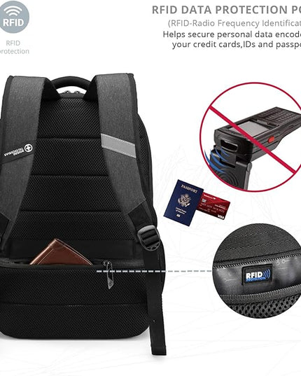 Swissdigital Design Travel Laptop Backpack for Men and Women, College Backpack with USB Charging Port for Fits 16 Inch Notebook, Grey | SD1670-02