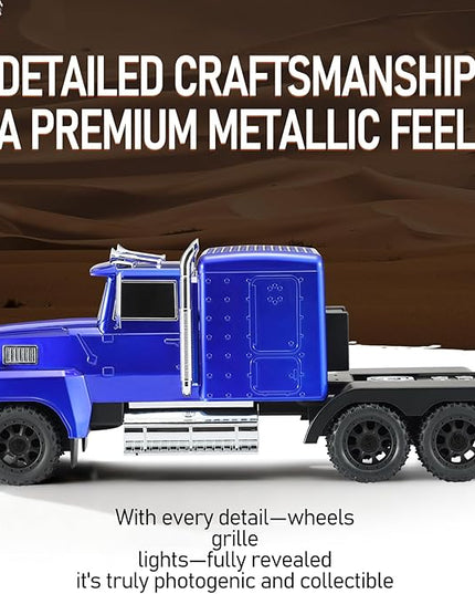 American Truck Bluetooth Speaker with HD Sound, TWS Pairing, LED Party Light, Operation Panel, Built-in Mic, Portable Car Model Speaker for Parties, Beach, Outdoor Activities (Blue)