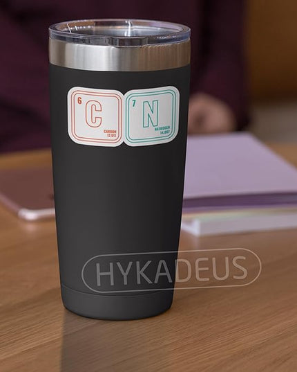 (3Pcs) Funny 67 Meme Science Chemistry Teacher Sticker Six Seven 6 7 Nerd Humor Carbon Nitrogen Periodic Table Waterproof Vinyl Decals for Water Bottle, Tumbler, Laptop, Phone Case, 3" x 1.6"