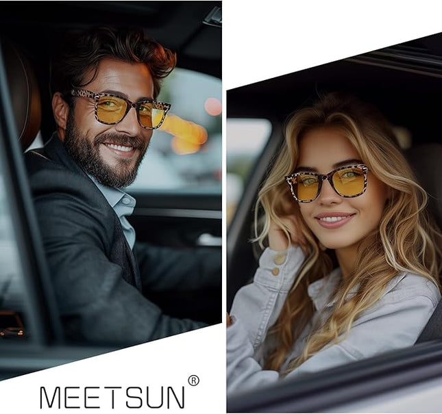 MEETSUN Polarized Sunglasses for Women Men Classic Retro Square Frame Driving Sun Glasses UV Protection