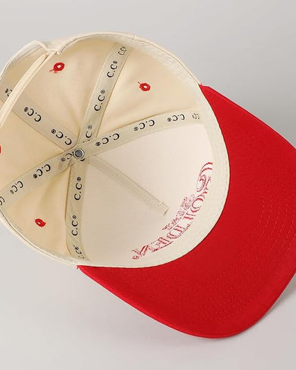 MIRMARU Two-Tone Vintage Canvas Trucker Hats for Men & Women, Adjustable Size Baseball Caps with Trendy Embroidered Design