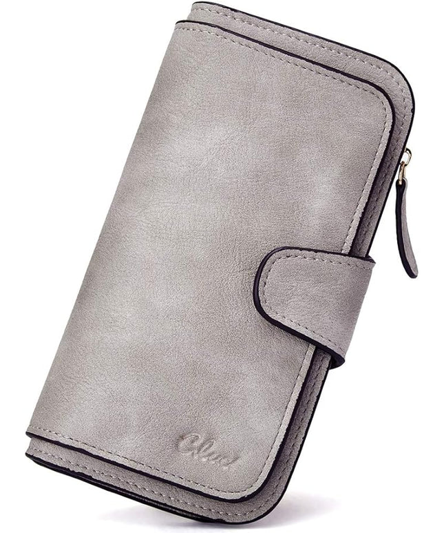 CLUCI Wallet For Women PU Leather RFID Blocking Womens Wallet Bifold Card Holder with ID Window Gifts for Women Birthday | RFID Blocking, Designer, Trifold, Card Holder, ID Window