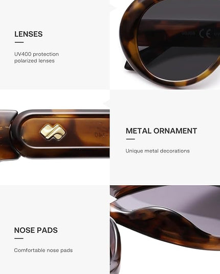 SOJOS Trendy Oversized Polarized Aviator Sunglasses Womens Men Retro Vintage 70s Style UV Protection Sun Glasses SJ2390