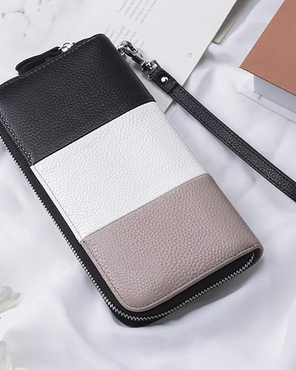 Moflycom Womens Wallet RFID Blocking Genuine Leather Multi Credit Card Large Capacity Zip Around Clutch Travel Purse Wristlet