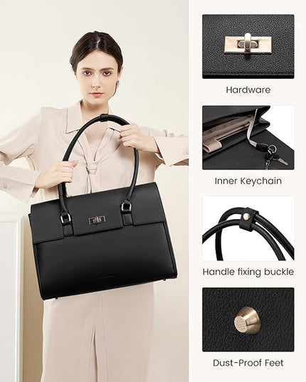 LOVEVOOK Laptop Bag for Women Work Tote Messenger Bag Waterproof Business Office Professional Handbag Shoulder Bag
