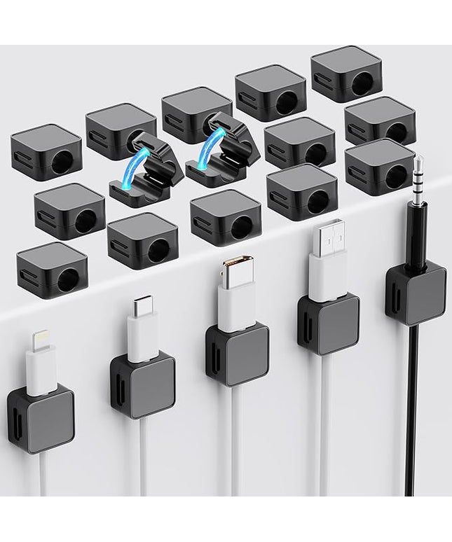 20 Pack Cord Organizer Holder, Strong Adhesive Desk Cable Management Magnetic Easy Open,Organize Phone Charging Cords Wire Holder Organizer Neatly for Home,Office,Car,Desk,Nightstand