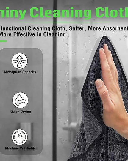 Bath Wipes Shower Cleaning Cloths, Premium Car Drying Towel | Ultra Absorbent Twisted-Loop Design| Microfiber Towel for Car, Shower Cabin, Household