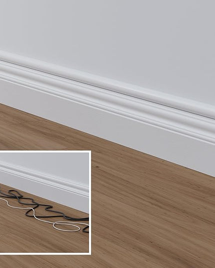 D-Line 157in Cord Cover Kit, Self-Adhesive Wire Hiders, Paintable Cable Raceway to Hide Wires on Wall, Electrical Cable Management - 10x 15.7 Lengths & 19 Accessories - 1.18" (W) x 0.59" (H) - White