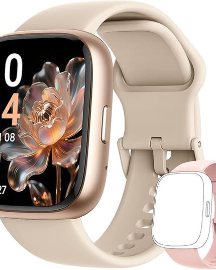 Smart Watch 2026 Upgrade for Women Men Android & iPhone [2 Bands, 44mm case, 1.83''], Alexa Built-in, Make/Answer Call, HR SpO2 Sleep Stress Monitor Fitness Tracker, IP68 Waterproof Step Counter Watch