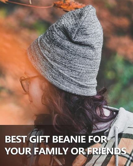 Zylioo Oversize Beanie Hats, XXL Big Size Ribbed Knit Cuffed Winter Hat for Cold Weather, Warm Skull Watch Cap