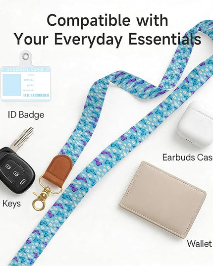 Phone Lanyard Wrist & Crossbody Strap, Adjustable Floral Butterfly Cell Phone Lanyard for Phones, Car Keys, Keychain and ID Card – Universal Hands-Free Set