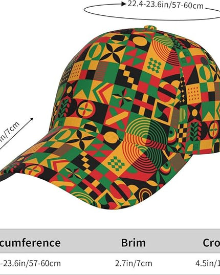 African Ethnic Tribal Style Baseball Cap for Men Women, Fashion Adjustable African Hat Casual Trucker Hats Sun Caps