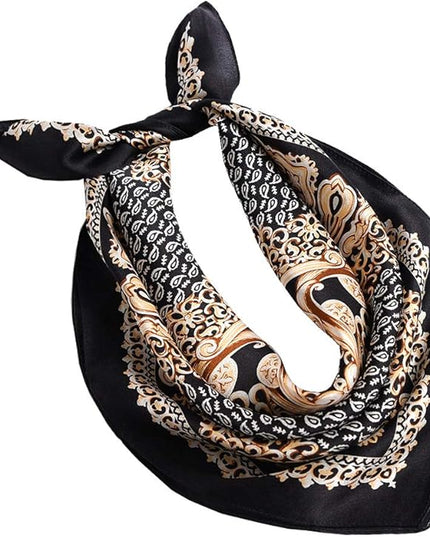 ANDANTINO 100% Mulberry Silk Scarf -21” Lightweight Square Neckerchief – Breathable Digital Printed Scarves with Gift Packed