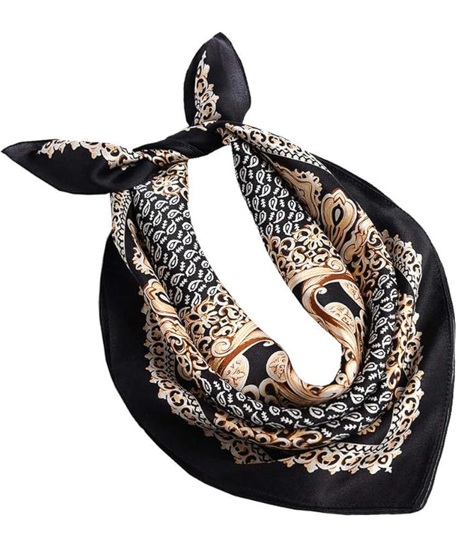 ANDANTINO 100% Mulberry Silk Scarf -21” Lightweight Square Neckerchief – Breathable Digital Printed Scarves with Gift Packed