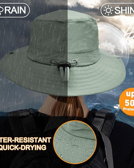 Sun Hats for Men Women Fishing Hat UPF 50+ Quick Dry Foldable Bucket Hat Adjustable Safari Hat for Beach Hiking