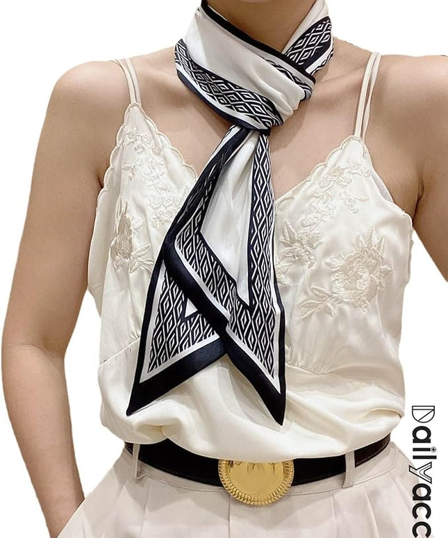Dailyacc Hair Scarf for Women Fashion Silky Satin Headscarf Wrap Breathable Lightweight Neck Scarves For Handbag