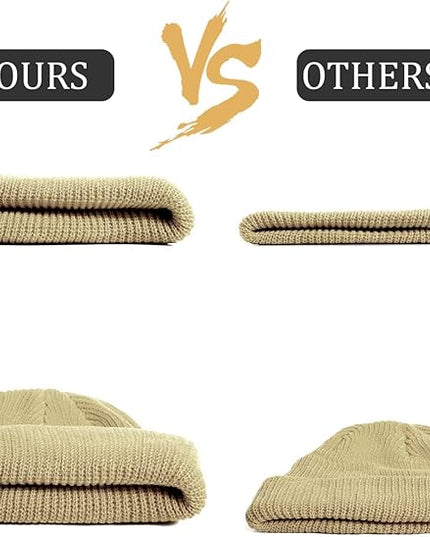 SATINIOR 6 Pieces Trawler Beanie Watch Hat Roll up Edge Skullcap Fisherman Beanie Unisex