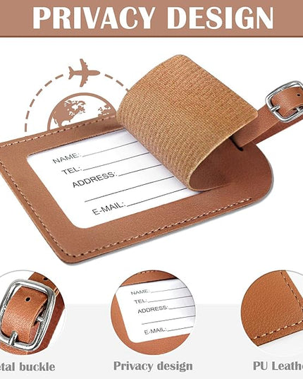 COSHAYSOO Brown Initial Passport Cover Holder and Luggage Tag Set TSA Approved with Chenille Letter Patch ABC for Women Teenage Girls, Travel Essentials Must Have Stuff Bag Suitcase Identifier (Y)