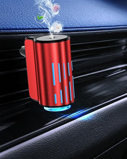 Smart Car Air Freshener, Portable Car Vents Aromatherapy,Car Diffuser Air Freshener with Three Adjustable Modes, Aromatizante para Carro, Car Diffuser with 3pcs Essential Oil(Red)