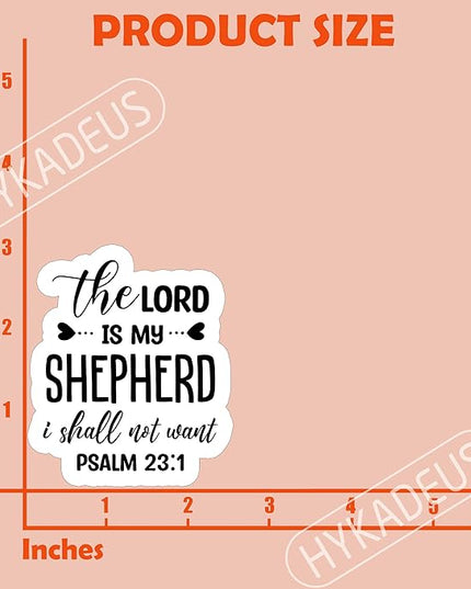 (3Pcs) The Lord is My Shepherd Heart Sticker, Christian Bible Scripture, Inspirational Stickers, Decals for Books Laptops Phones Tumblers Water Bottles, Waterproof Vinyl Size 3 x 2.5 Inch