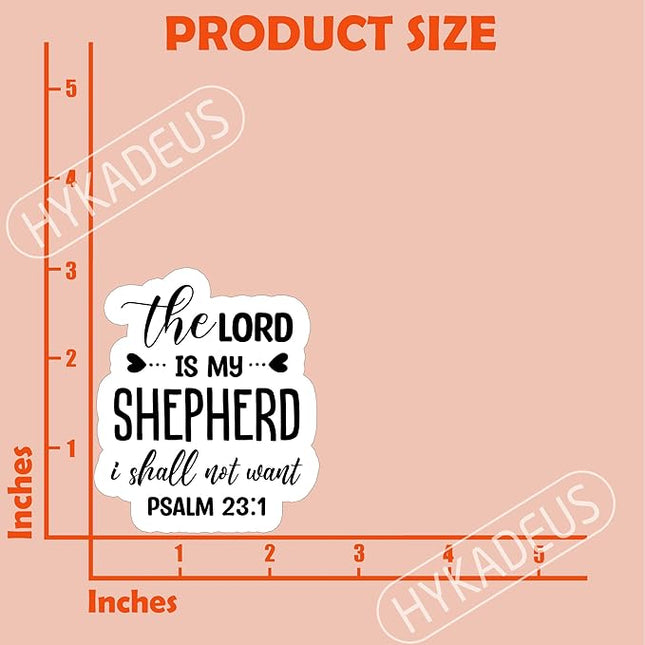 (3Pcs) The Lord is My Shepherd Heart Sticker, Christian Bible Scripture, Inspirational Stickers, Decals for Books Laptops Phones Tumblers Water Bottles, Waterproof Vinyl Size 3 x 2.5 Inch