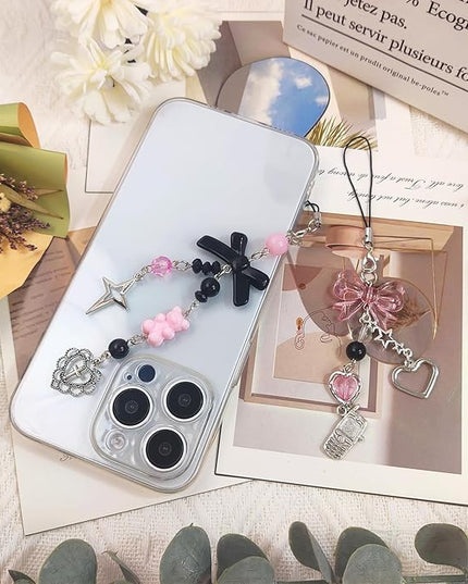 1-4PCS Cute Phone Charms Aesthetic Y2K Cell Phone Charms Strap Strawberry Butterfly Star PhoneCharm Y2K Accessories for Bag Keychain Airpods Camera Pendants Decor