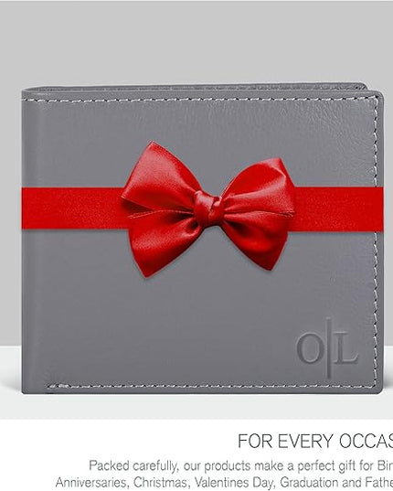 Oak Leathers Slim Leather Wallet for Men - RFID Wallets Credit Card Holder Ultra Thin Gift for Mens, Front Pocket Minimalist Design