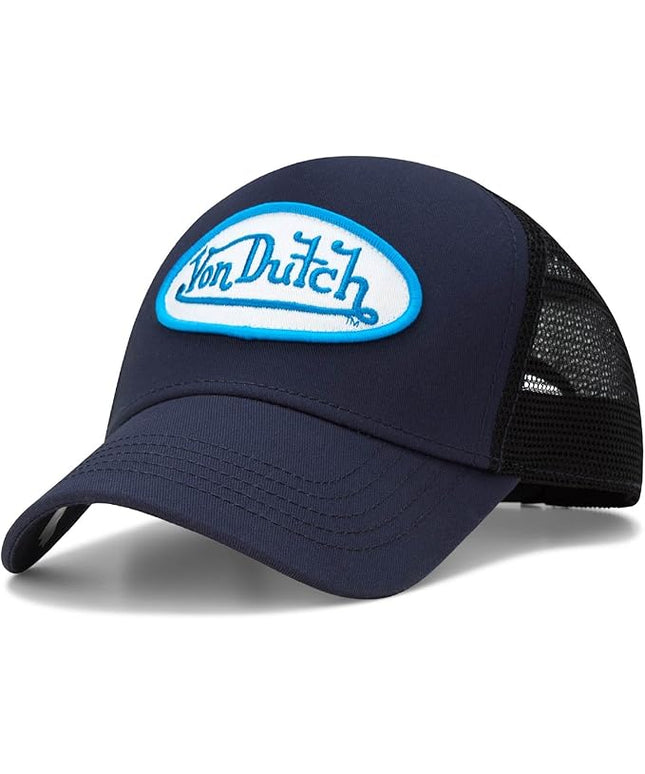 Von Dutch Unisex Trucker Hat - Curved Bill Mesh Back Retro Classic Adjustable Snapback Baseball Cap for Men and Women
