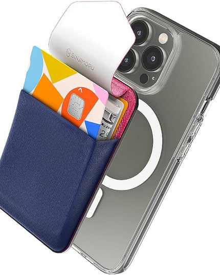 Sinjimoru Privacy Cover Magnetic Card Holder, Magnetic Phone Wallet Stick on as Credit Card Holder for MagSafe Compatible with iPhone 16 15 14 13 12 Series. M-Flap