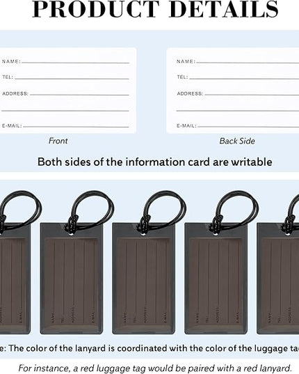 10 Pack Luggage Tags for Suitcases, Airplane Travel Essentials for Flying, International Travel Must Haves, and Luggage Accessories by Sodsay