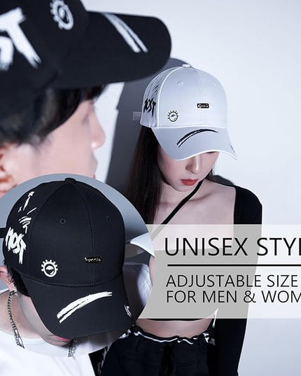 Trendy Unisex Graffiti Baseball Cap, Adjustable Cotton Baseball Cap for Men & Women, Athletic Streetwear Hat