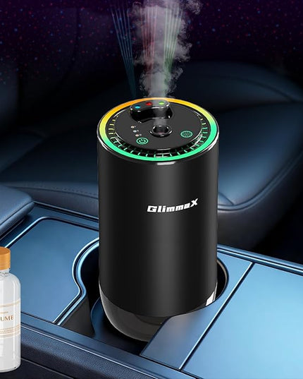 Smart Car Air Freshener Diffuser with Starry Sky Projection and 50ml Perfume, Auto On/Off Intelligent, 3 Adjustable Spray Modes Rechargeable Car Aroma Diffuser, Cologne